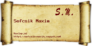 Sefcsik Maxim névjegykártya